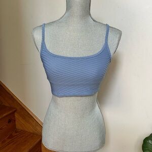 Aerie Blue Ribbed Crop Top